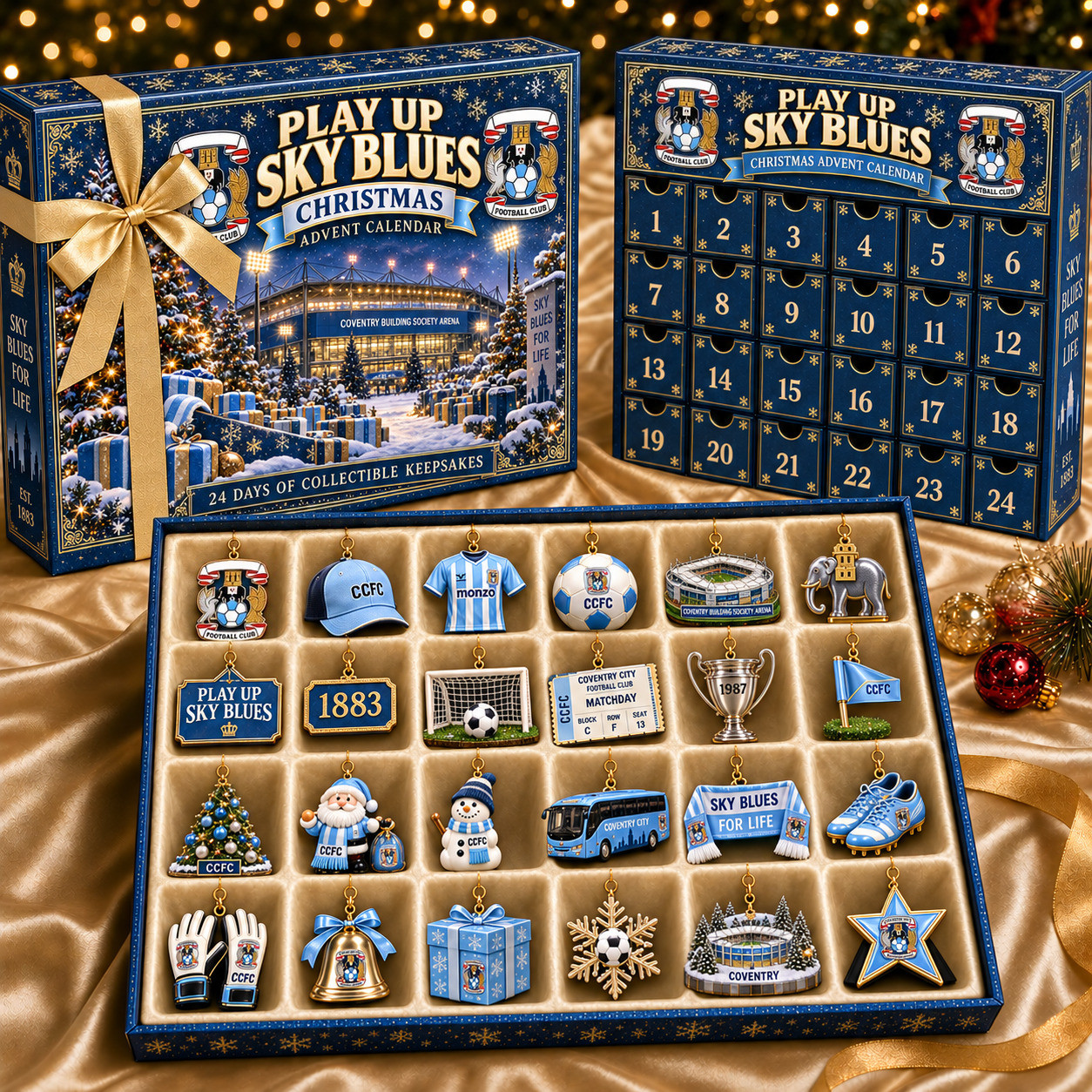 Coventry City Merch Play Up Sky Blues Christmas Advent Calendar Coventry Fan Gift