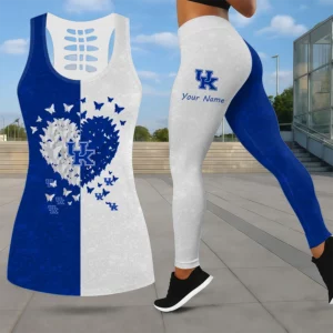 Limited Edition – Customized NCAA Kentucky Wildcats Leggings & Hollow Tank Top Set