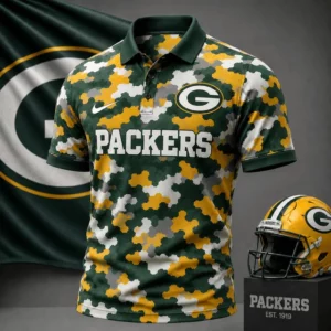 Limited Edition – Customized NFL Green Bay Packers Camo Polo Shirt