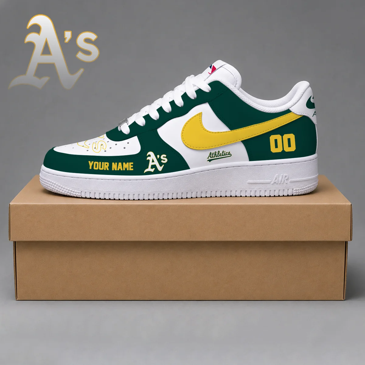 Limited Edition – Customized MLB Oakland Athletics Af1 Shoes