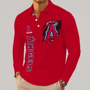 Limited Edition – Customized MLB Los Angeles Angels Men’s Long Sleeve Polo