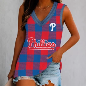 Limited Edition – Customized MLB Philadelphia Phillies Women’s V-Neck Tank Top