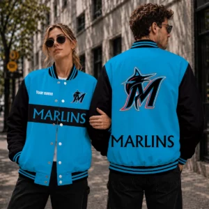 Limited Edition – Customized MLB Miami Marlins Satin Varsity & Baseball Jacket