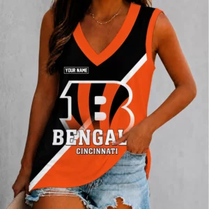 Limited Edition – Customized NFL Cincinnati Bengals Women’s V-Neck Tank Top