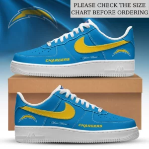 Limited Edition – Customized NFL Los Angeles Chargers Af1 Shoes