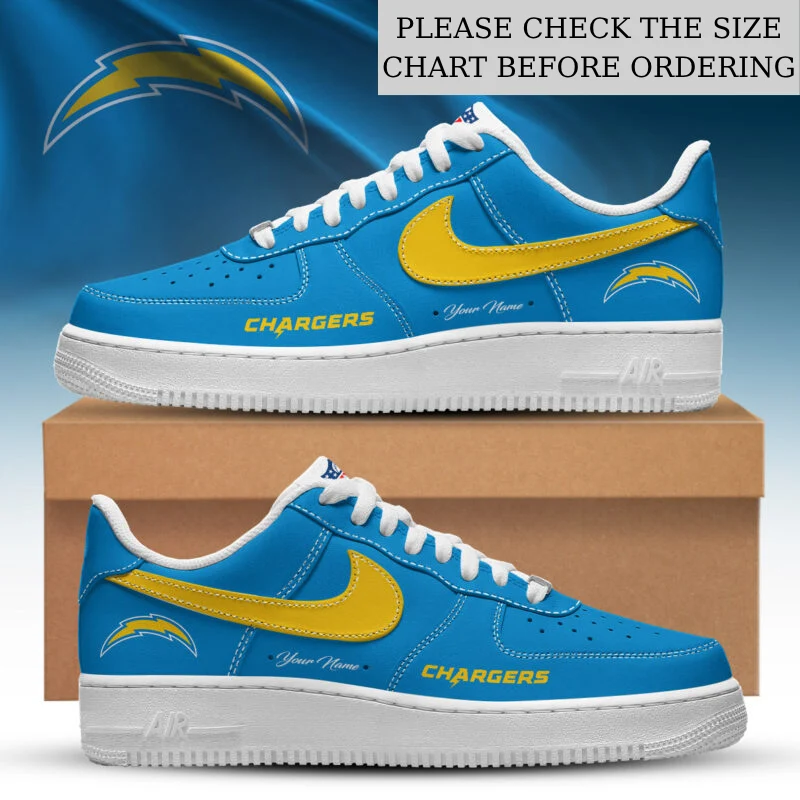 Limited Edition – Customized NFL Los Angeles Chargers Af1 Shoes