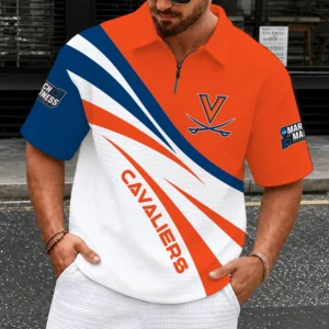 Limited Edition – Customized NCAA Virginia Cavaliers Quarter-Zip Polo Shirt