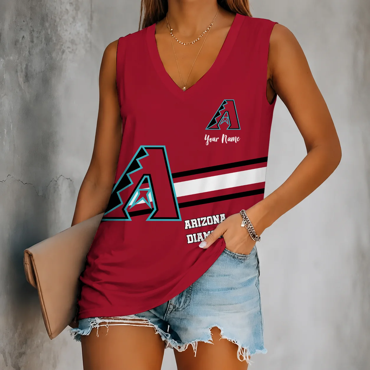 Limited Edition – Customized MLB Arizona Diamondbacks Women’s V-Neck Tank Top