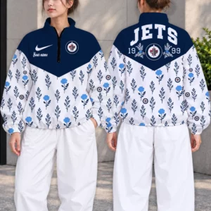 Limited Edition – Customized NHL Winnipeg Jets V-Neck Zipper Sweatshirt Jacket