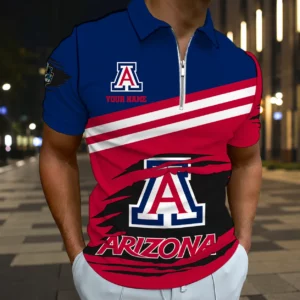 Limited Edition – Customized NCAA Arizona Wildcats Zip Polo Shirt