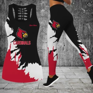 Limited Edition – Customized NCAA Louisville Cardinals Hollow Tank Top & Leggings Set