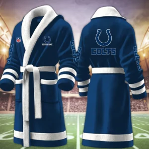 Limited Edition – Customized NFL Indianapolis Colts Multicolor Fleece Bathrobe