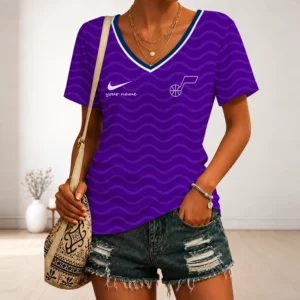 Limited Edition – Customized NBA Utah Jazz V-Neck Female Shirt