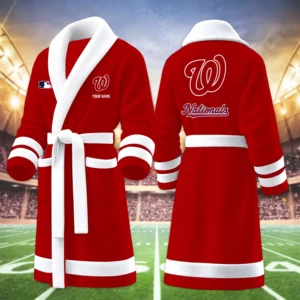 Limited Edition – Customized MLB Washington Nationals Multicolor Fleece Bathrobe