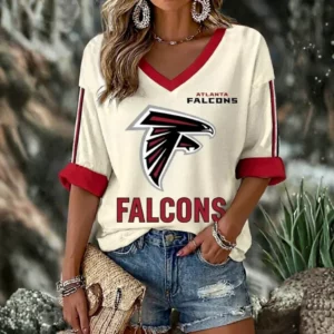 Limited Edition – Customized NFL Atlanta Falcons Women’s Heart V-Neck Long Sleeve Shirt
