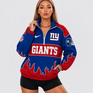 Limited Edition – Customized NFL New York Giants V-Neck Zipper Sweatshirt Jacket