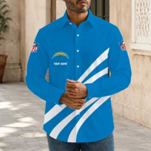 Limited Edition – Customized NFL Los Angeles Chargers Men’s Long Sleeve Button-Up Shirt