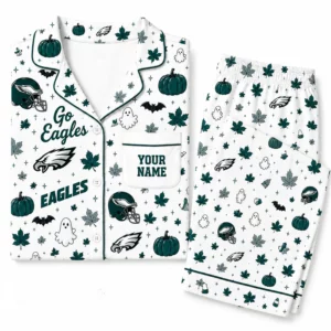 Limited Edition – Customized NFL Philadelphia Eagles Halloween Long Pajamas Set