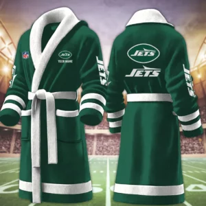 Limited Edition – Customized NFL New York Jets Multicolor Fleece Bathrobe