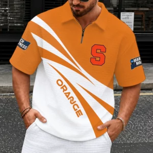 Limited Edition – Customized NCAA Syracuse Orange Quarter-Zip Polo Shirt