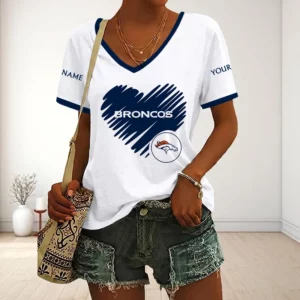 Limited Edition – Customized NFL Denver Broncos V-Neck Female Shirt