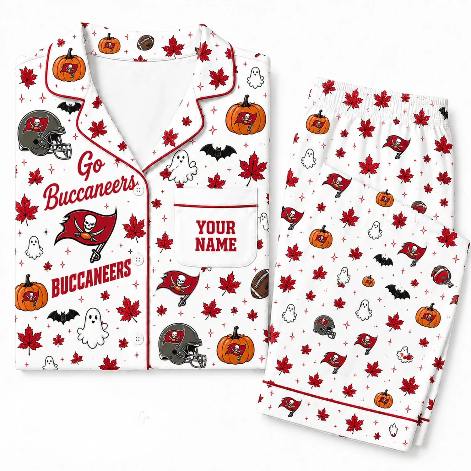 Limited Edition – Customized NFL Tampa Bay Buccaneers Halloween Long Pajamas Set