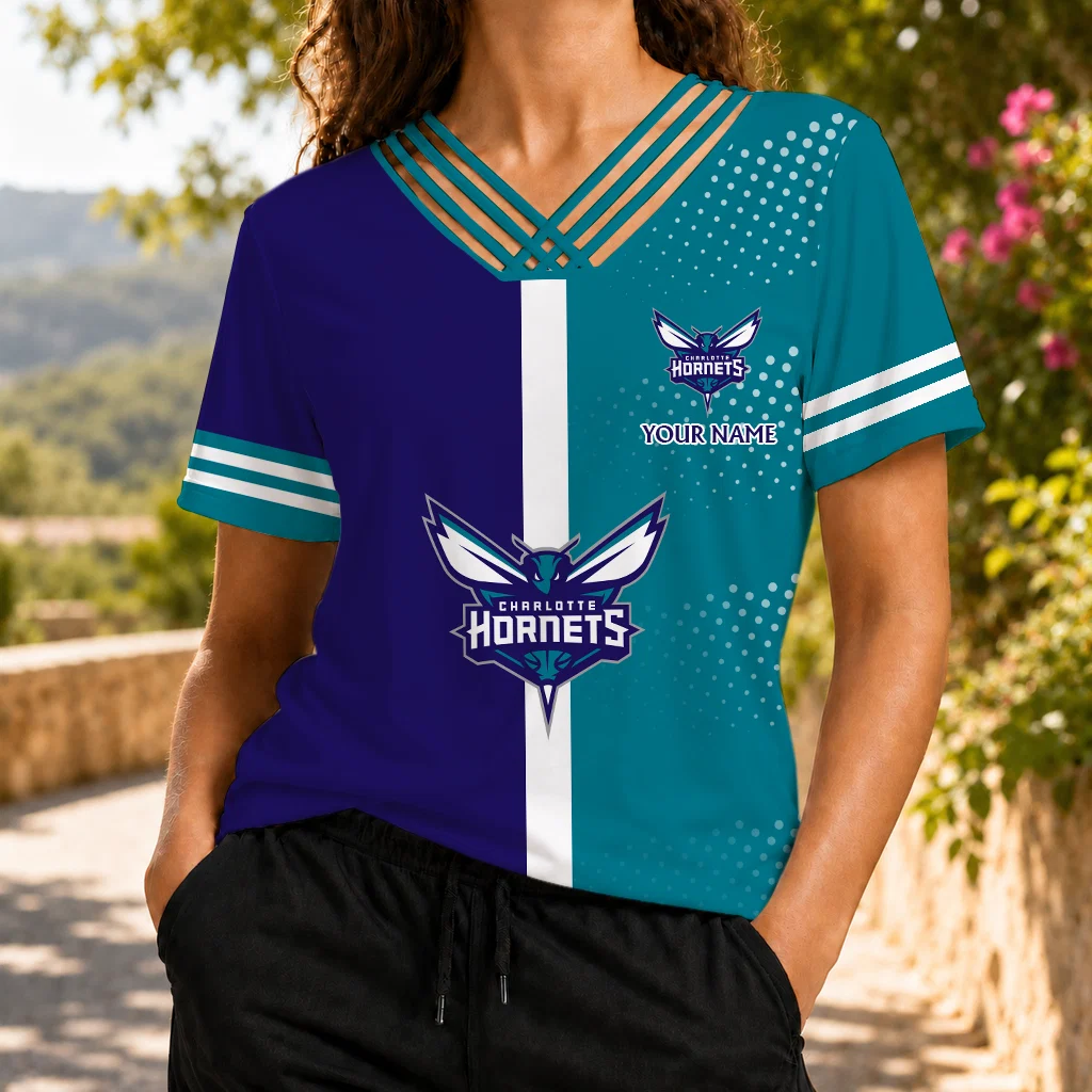 Limited Edition – Customized NBA Charlotte Hornets V-Neck Shirt