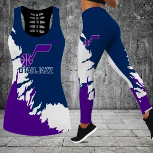 Limited Edition – Customized NBA Utah Jazz Hollow Tank Top & Leggings Set