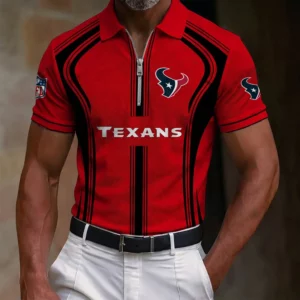 Limited Edition – Customized NFL Houston Texans Zip Polo Shirt
