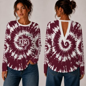 Limited Edition – Customized NCAA Texas A&M Aggies Women’s Back V-Cut Long-Sleeve Shirt
