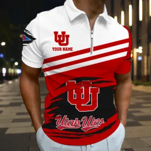 Limited Edition – Customized NCAA Utah Utes Zip Polo Shirt
