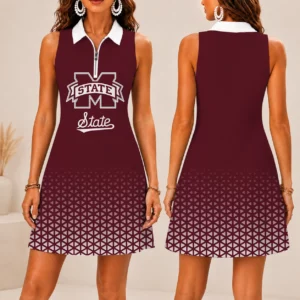 Limited Edition – New Customized NCAA Mississippi State Bulldogs Women’s Zip Sleeveless Polo Dress