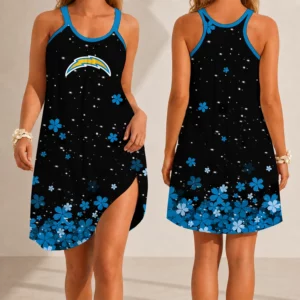 Limited Edition – Customized NFL Los Angeles Chargers Camisole Dress