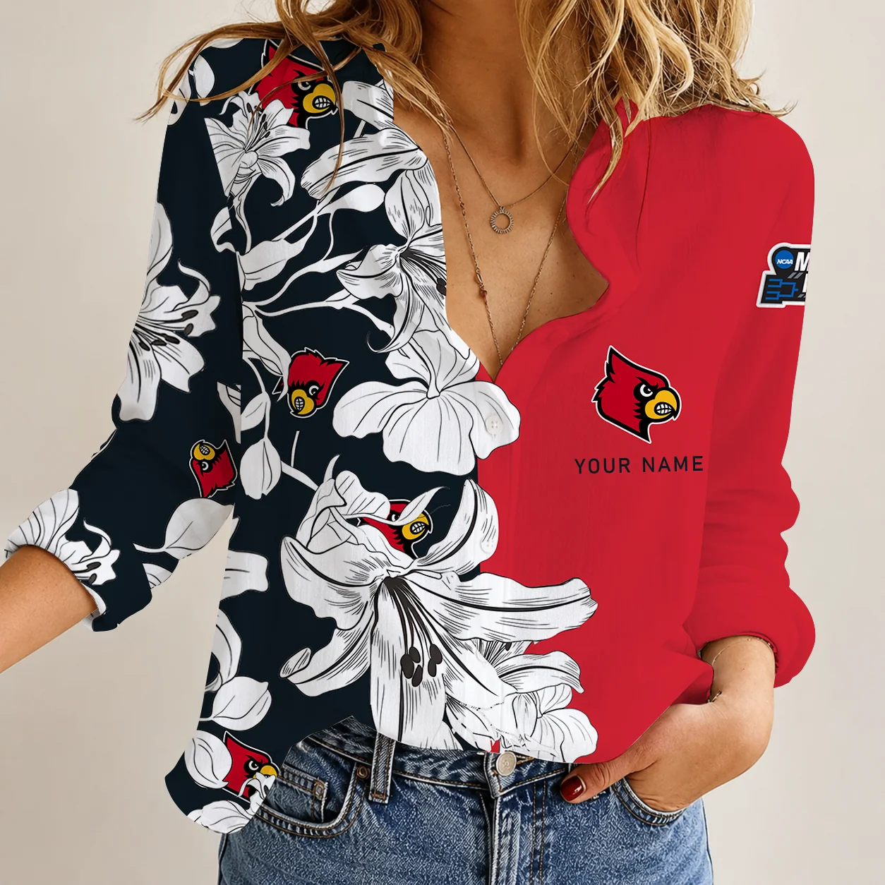 Limited Edition – Customized NCAA Louisville Cardinals Strappy Women Casual Shirt
