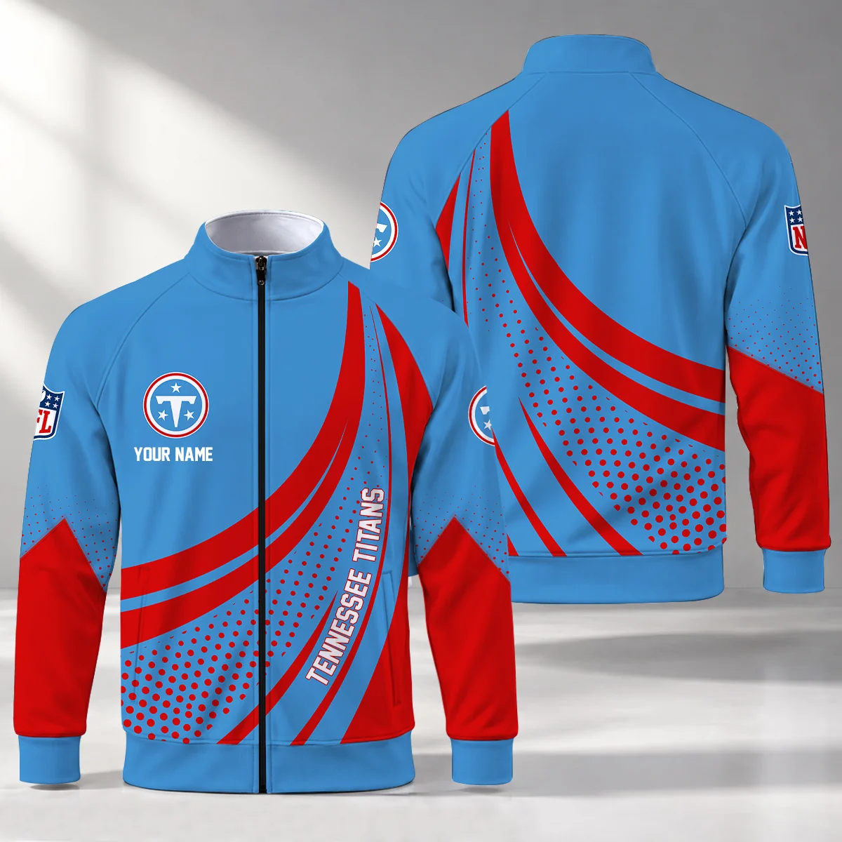 Limited Edition – Customized NFL Tennessee Titans Stand Collar Jacket