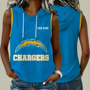 Limited Edition – Customized NFL Los Angeles Chargers Women’s Sleeveless Hooded Pocket Tank Top