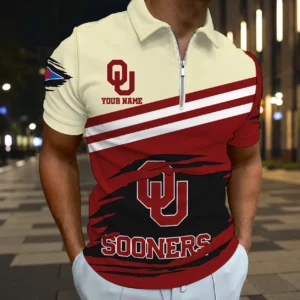 Limited Edition – Customized NCAA Oklahoma Sooners Zip Polo Shirt
