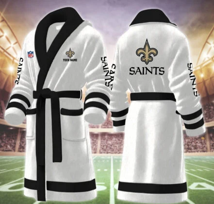Limited Edition – Customized NFL New Orleans Saints Multicolor Fleece Bathrobe - Image 8