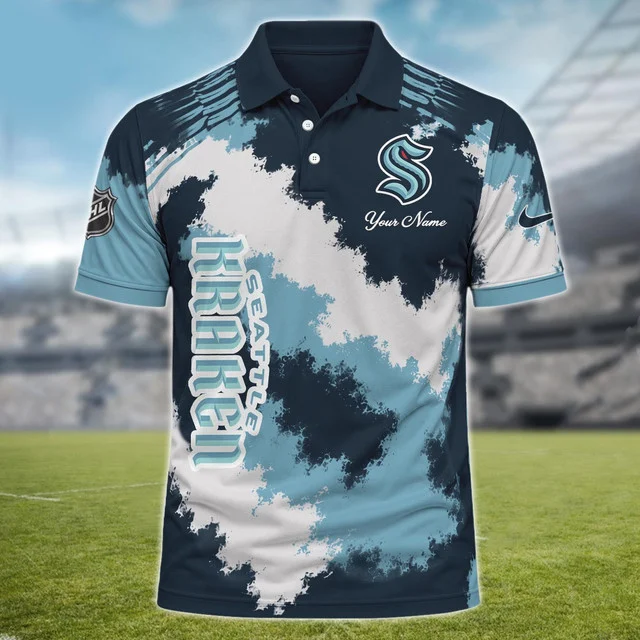 Limited Edition – Customized NHL Seattle Kraken Polo Shirt - Image 2