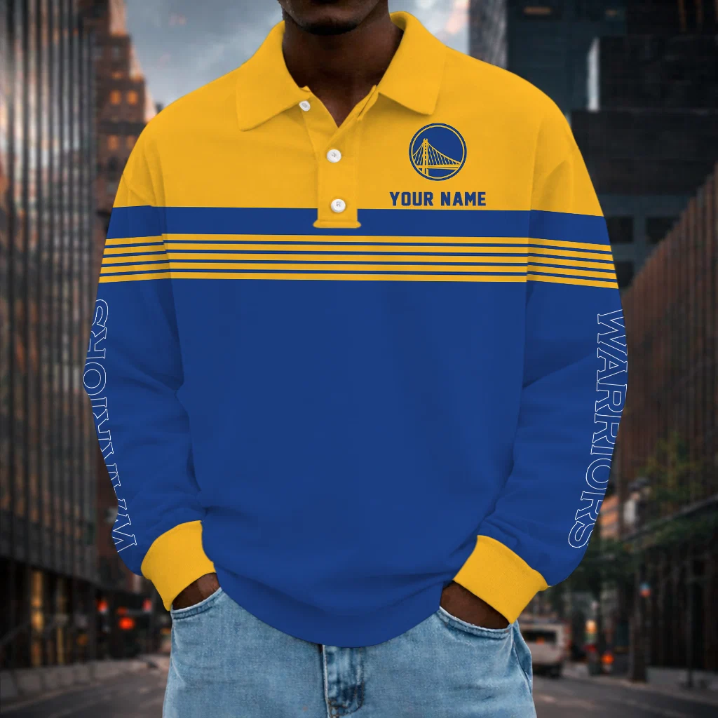 Limited Edition – Customized NBA Golden State Warriors Men Long Sleeve Polo Shirt
