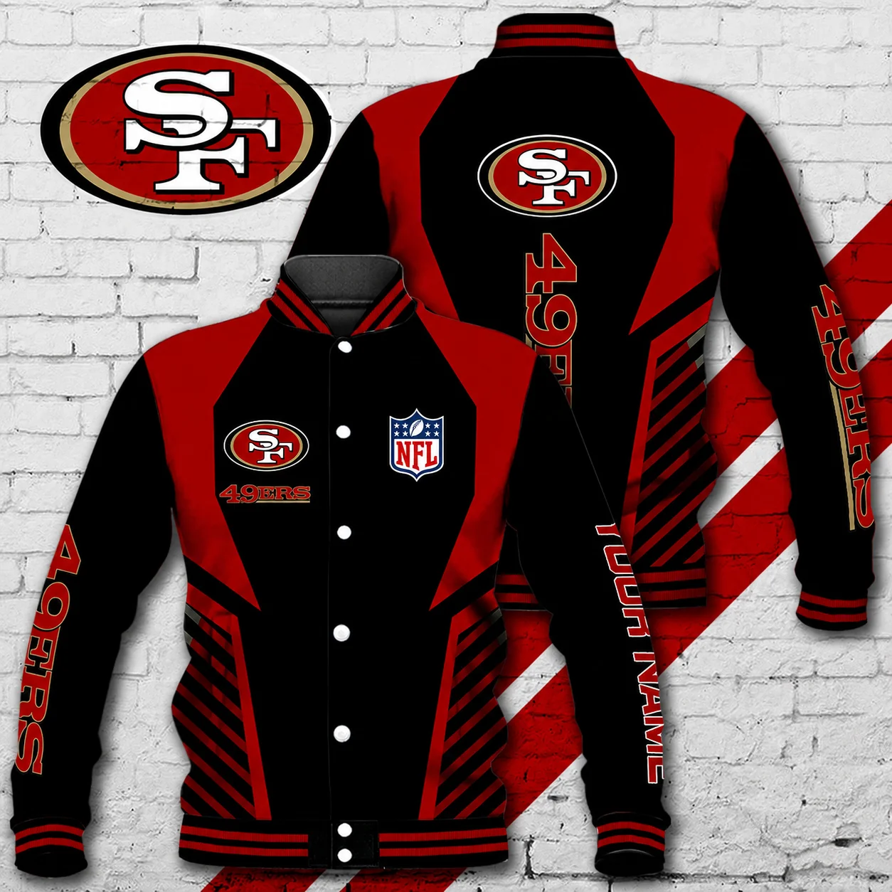 Limited Edition – Customized NFL San Francisco 49Ers Satin Varsity & Baseball Jacket