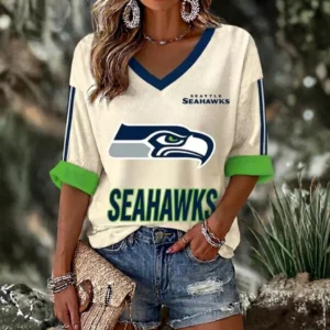 Limited Edition – Customized NFL Seatlle Seahawks Women’s Heart V-Neck Long Sleeve Shirt