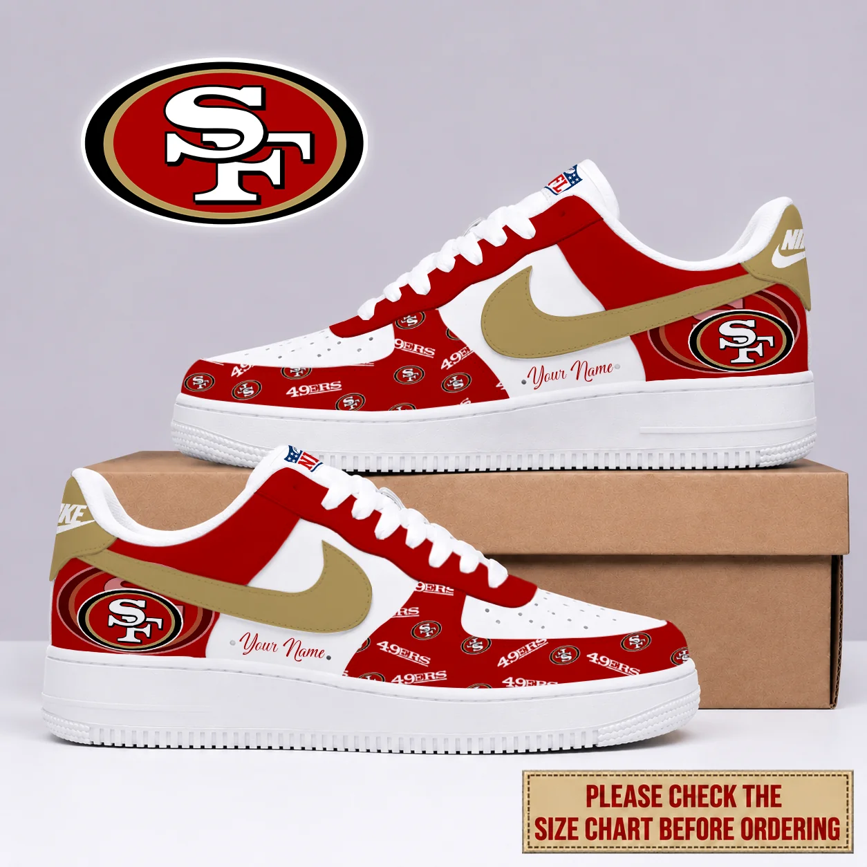 Limited Edition – Customized NFL San Francisco 49Ers Af1 Shoes