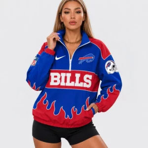 Limited Edition – Customized NFL Buffalo Bills V-Neck Zipper Sweatshirt Jacket