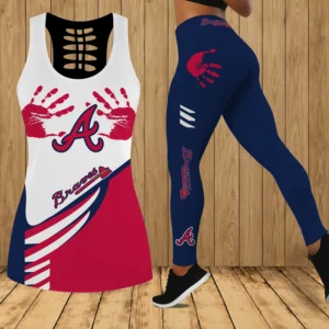 Limited Edition – Customized MLB Atlanta Braves Hollow Tank Top & Leggings Set