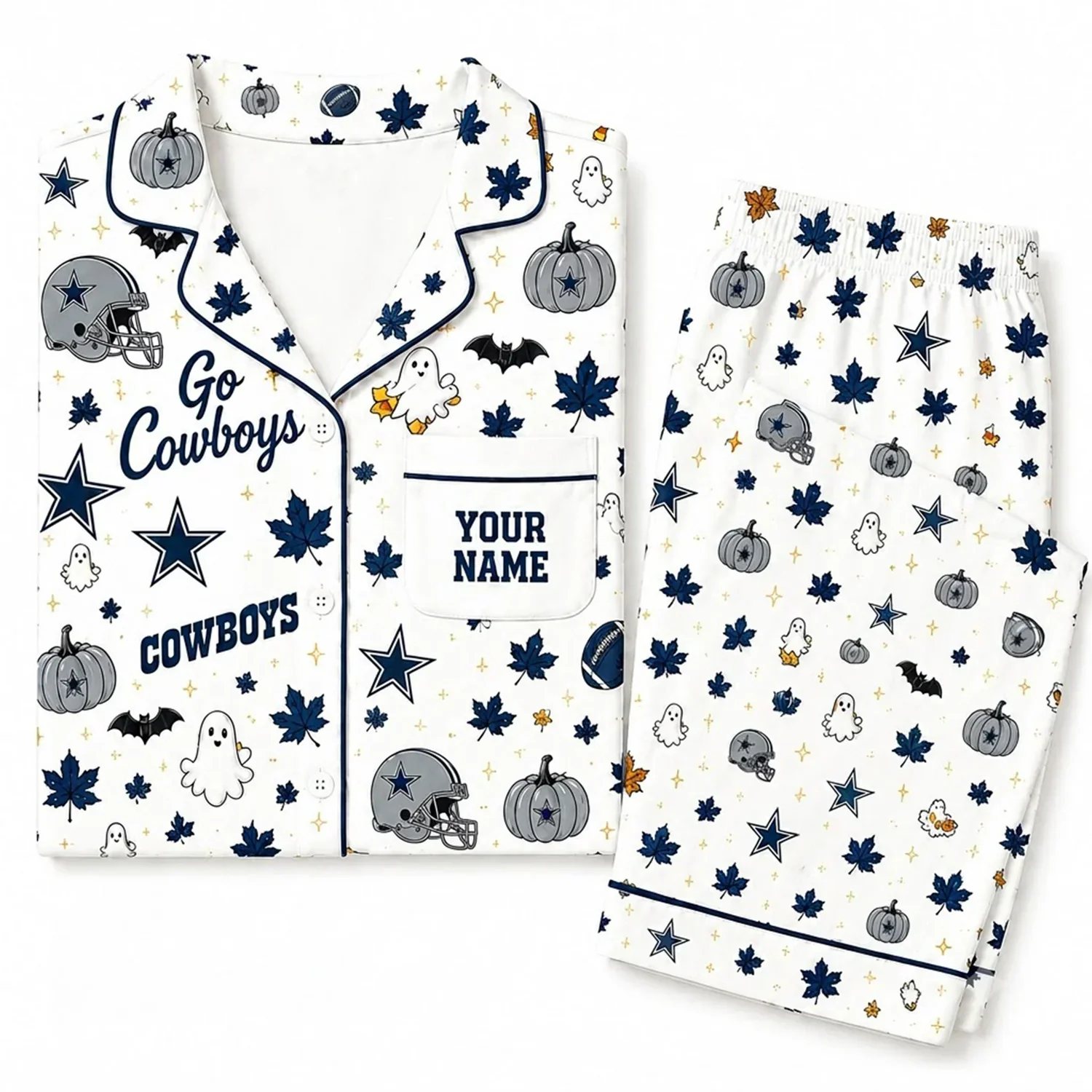 Limited Edition – Customized NFL Dallas Cowboys Halloween Long Pajamas Set