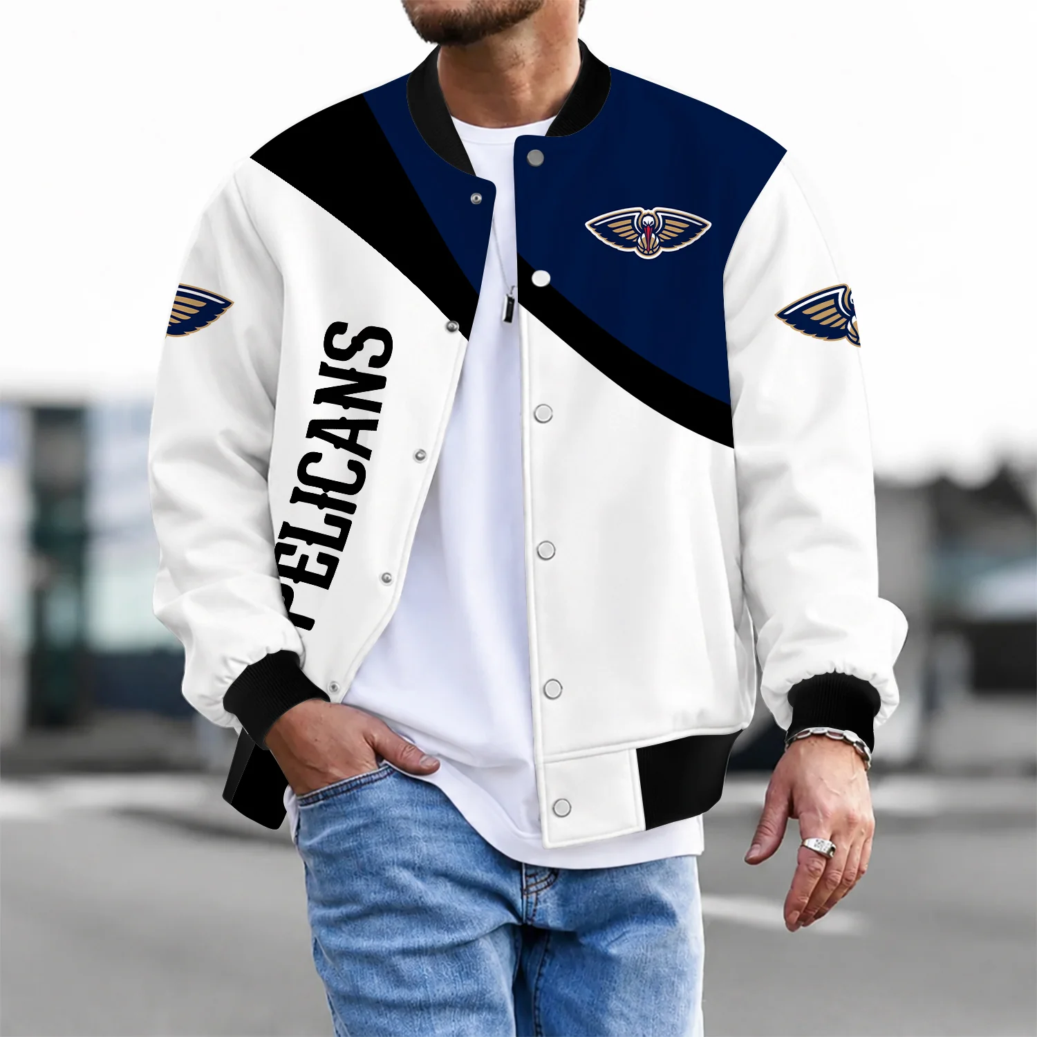 Limited Edition – Customized NBA New Orleans Pelicans Baseball Jacket, Satin Varsity Jacket