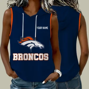 Limited Edition – Customized NFL Denver Broncos Women’s Sleeveless Hooded Pocket Tank Top