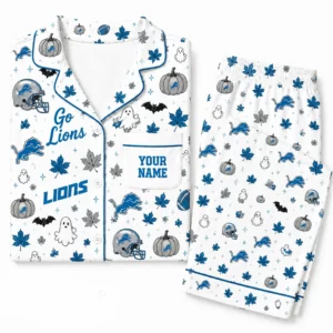 Limited Edition – Customized NFL Detroit Lions Halloween Long Pajamas Set