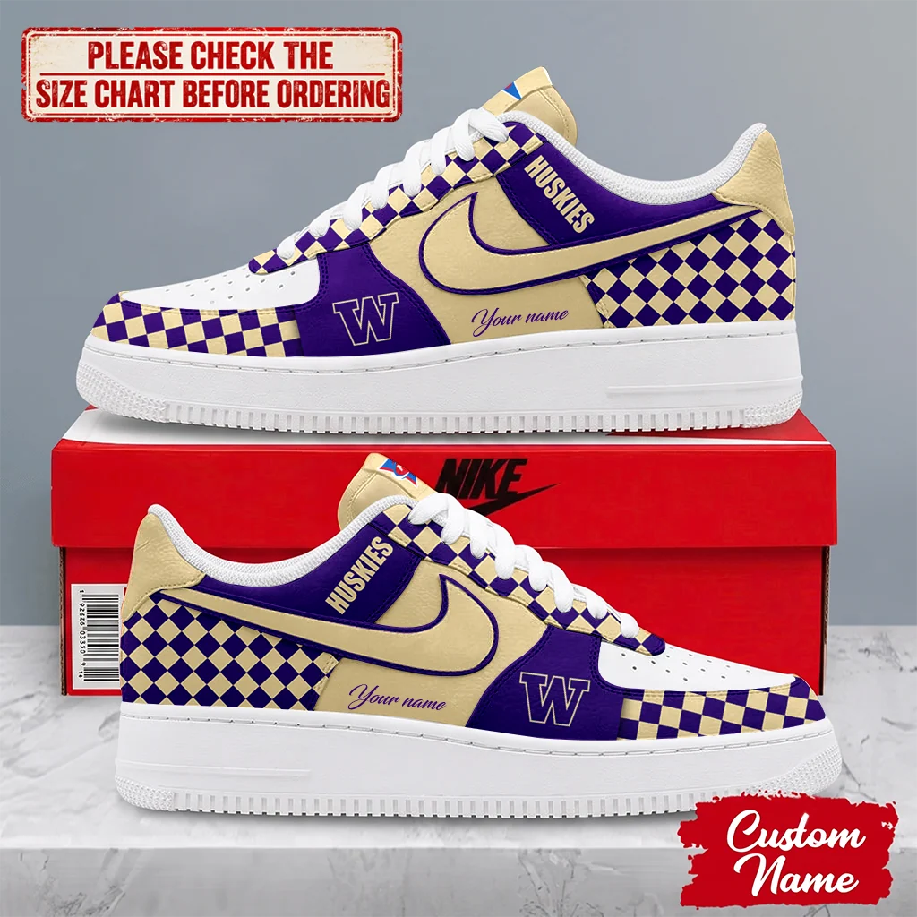 Limited Edition – Customized NCAA Washington Huskies Af1 Shoes